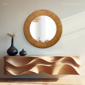 Espelho Decorativo Madrid Corino  90cm Redondo