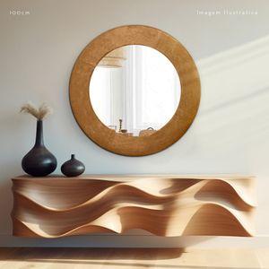 Espelho Decorativo Madrid Corino 100cm Redondo