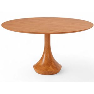 Mesa Redonda Mahal 4 Lugares Tampo Com Lâmina Natural 100 x 100 x 79 cm (C x L x A) - Cor Champagne Design by Jhoel Silva