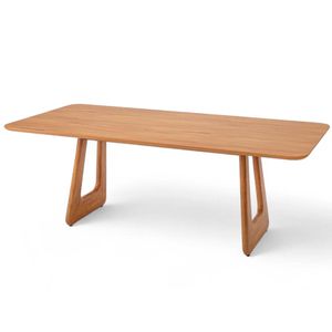 Mesa de Jantar Panamera Base Madeira 140 x 90 x 78 cm (C x L x A) Retangular Cor Champagne