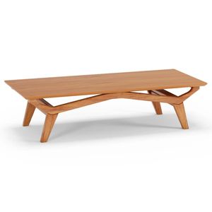 Mesa De Centro De Madeira San Marino 35 x 140 x 60 cm (A x L x P) - Cor Champagne