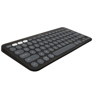 Teclado sem fio Logitech Pebble Keys 2 K380s Conexão Bluetooth/USB Logi Bolt, Easy-Switch e Pilha Inclusa- Grafite