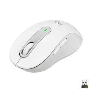 Mouse Sem Fio Logitech Signature M650 Tamanho Médio, Clique Silencioso, Conexão USB e Bluetooth - Branco
