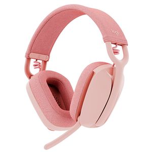 Headset Sem Fio Logitech Zone Vibe 100 Com Microfone Flip-to-Mute, Cancelamento de Ruído e Conexão Bluetooth - Rosa