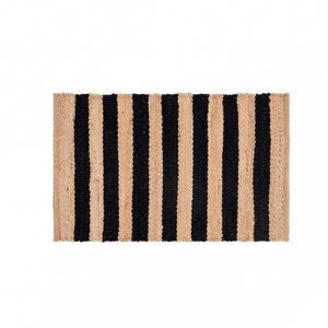 Tapete Sense Nature Daru Preto E Natural 50X80cm - Copa & Cia