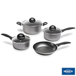 Conjunto de Panelas em Alumínio com 04 Peças Paprika Prata - Brinox