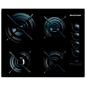 Cooktop Brastemp 4 Bocas, á Gás, Acendimento Super Automático, Touch Timer, Mega Chama, Preto - BDT62AE