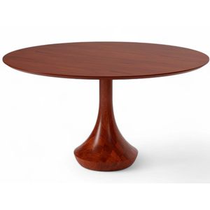 Mesa Redonda Mahal Tampo Com Lâmina Natural 140 x 140 x 79 cm (C x L x A) - Cor Castanho Design by Jhoel Silva