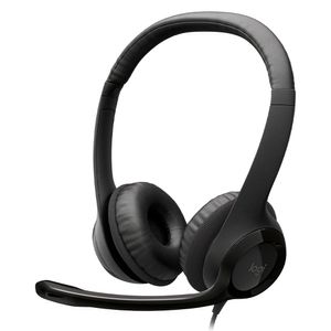 Headset com fio USB Logitech H390 com Controles de Áudio Integrado e Microfone com Redução de Ruído - Preto