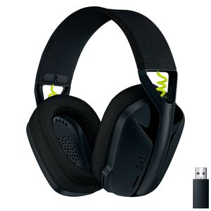 Headset Gamer Sem Fio Logitech G435 LIGHTSPEED USB e Bluetooth, Leve, Bateria até 18h - Dolby Atmos - Preto
