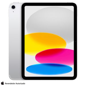 Apple iPad 10ª Geração, Chip A14 (Wi-Fi + Cellular, 256GB) - Prateado