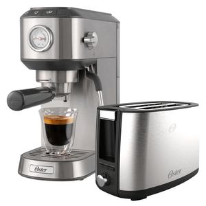 Kit Cafeteira Espresso Compacta e Torradeira Inox Oster