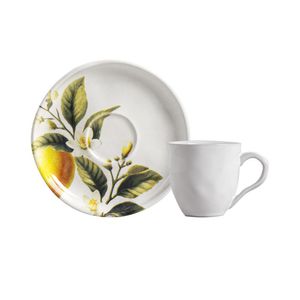 Conjunto com 6 Xícaras De Café com 6 Pires Bio Limonata