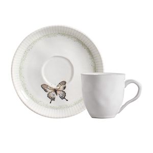 Conjunto com 6 Xícaras De Chá Orgânico 170ml com 6 Pires Bio Refúgio