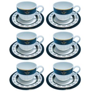 Jogo de xícaras café em porcelana Strauss Queen 110ml 6 peças
