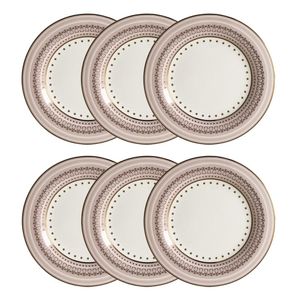 Jogo de pratos rasos em porcelana Strauss Rose Ball 28cm 6 peças