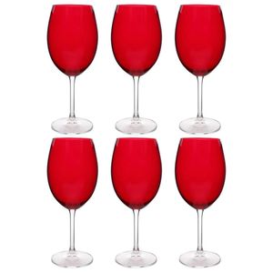Jogo de taças para vinho em cristal Bohemia Gastro 450ml 6 taças vermelhas 4S032/450