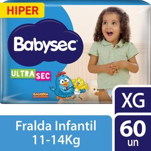 Fralda Babysec Galinha Pintadinha Ultrasec Hiper XG com 60un