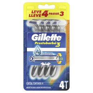 Aparelho de Barbear Gillette Prestobarba3 Leve 4 Pague 3