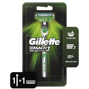 Aparelho de Barbear Gillette Mach3 Sensitive + 1 Carga