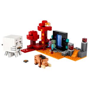A EMBOSCADA NO PORTAL LEGO MINECRAFT DO NETHER 352 PEÇAS 4111121255