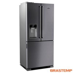 Refrigerador Brastemp Gourmand Frost Free French Door Água e Gelo na Porta 515 Litros Inox BRH86AR