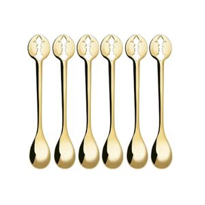 CONJUNTO BUGATTI 6 COLHERES DE CAFÉ EM AÇO INOX GOLD KISS 437008DR