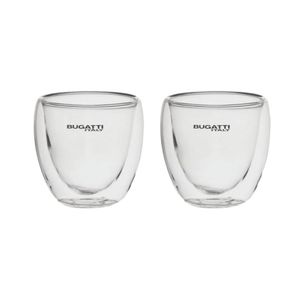 CONJUNTO BUGATTI  2 XÍCARAS DE CAFÉ DE PAREDE DUPLA 80ML BGC80