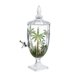 Dispenser em cristal com pé Wolff Palm Tree Handpaint 4 litros