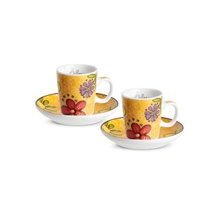 Jogo de xícaras com pires Egan Italy Bellamore 100ml 2 peças amarelo