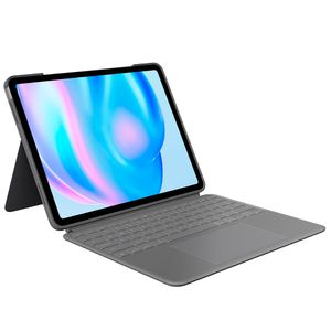 Capa com Teclado Logitech Combo Touch iPad Air 13"(2024), Tec Retroiluminado Destacável e Touchpad Integrado-Cinza