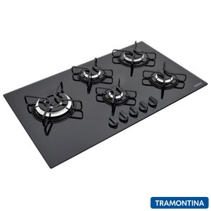 Cooktop a Gás Tramontina Penta Side Plus 5GG Tri 90 com 05 Bocas, Superautomatico, Tripla Chama, Preto - 94709/301