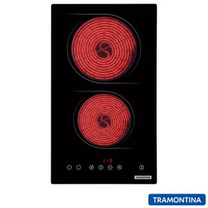 Cooktop Elétrico Tramontina Vitrocerâmico New Dominó, 09 Níveis de Temperatura e Painel Touch Preto - 94748/022