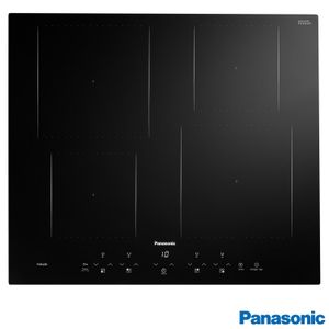 Cooktop por Indução Panasonic Vitrocerâmico com 04 Bocas, 09 Níveis de Potência, Painel Touch, Preto - KY-W648CLRPK