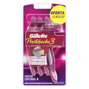 Aparelho de Depilar Descartável Gillette Prestobarba3 4un