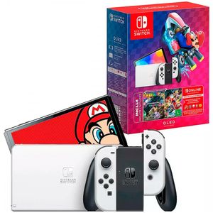 Console Nintendo Switch Oled 64GB + Mario Kart Deluxe 8 Branco