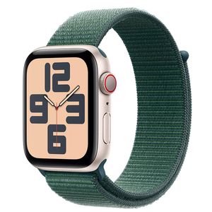 Apple Watch SE (GPS + Cellular 44mm) Caixa Estelar de Alumínio com Pulseira Loop Esportiva Verde-lago
