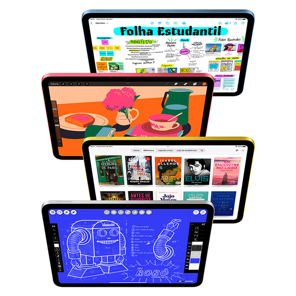 Apple iPad 11ª geração, Chip A16 (Wi-Fi + Cellular, 128GB) - Rosa