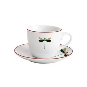 Xícara café porcelana L'Hermitage Libélula 80ml branco