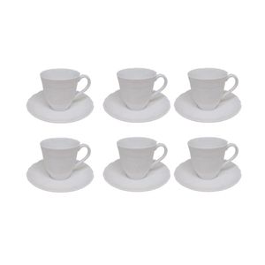 Jogo de xicaras café em porcelana Noritake Cher Blanc 6 peças