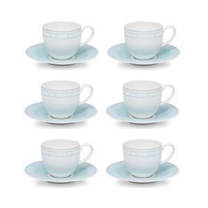 Jogo de xícaras café em porcelana Strauss Hera 110ml 6 peças