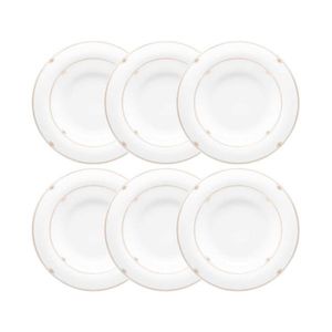 Jogo de pratos fundos em porcelana Strauss Dinasty 6 peças 24,5cm