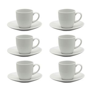 Jogo de xícaras para cafezinho em porcelana Strauss Sable 100ml 6 peças