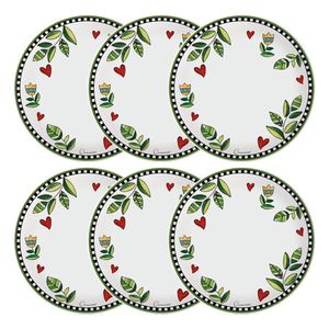 Jogo de pratos em porcelana Egan Cocorido 27cm 6 peças verde