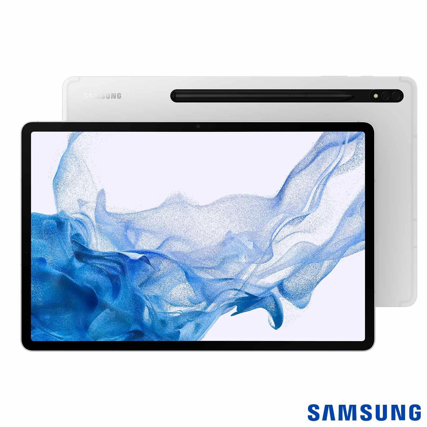 Tablet Samsung Galaxy Tab S8+ Prata com 12,4 Tablet Samsung Galaxy Tab S8+ Prata com 12,4