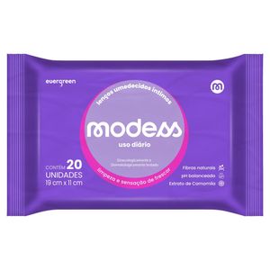 Lenço Umedecido Higiene Íntima Modess 20un - Evergreen