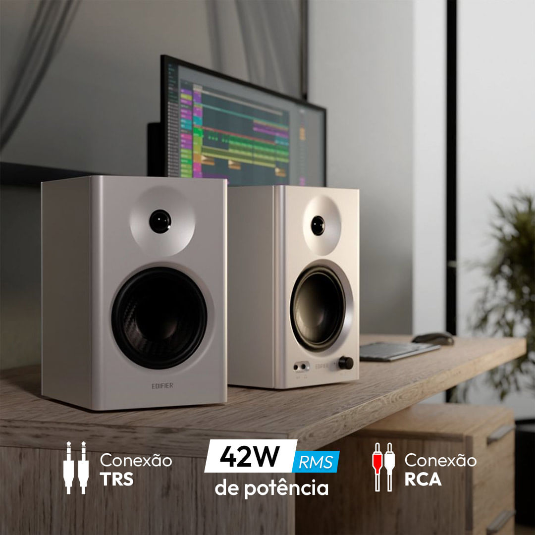 EDIFIER MR4 ホワイト MR4 EDIFIER Branco - Monitor de áudio 42W RMS