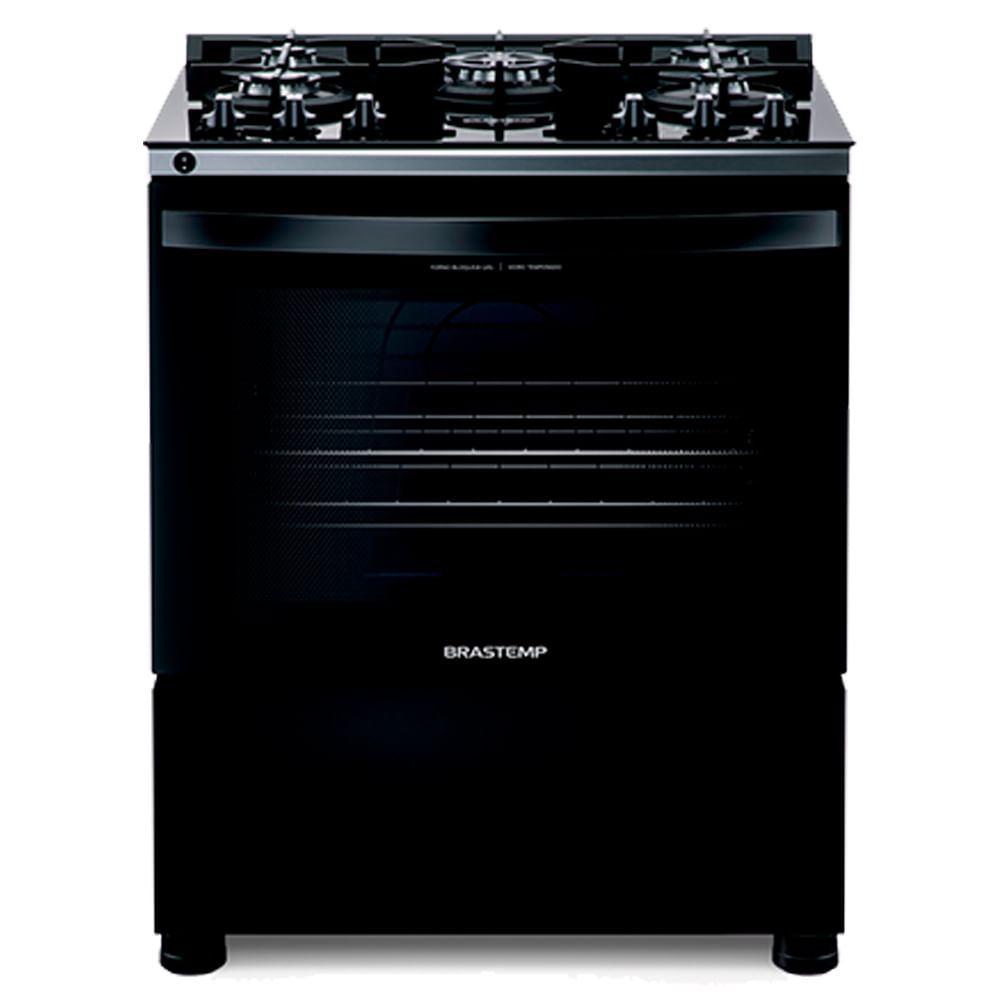 Fogão 5 Bocas Brastemp Preto Mesa em Vidro - Bivolt - Bfs5vceuna