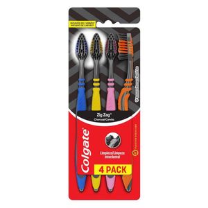 Escova de Dentes Colgate Zig Zag Carvão 4un