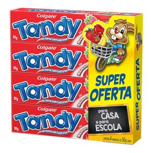 Creme Dental Infantil Colgate Tandy Morangostoso 4un de 50g